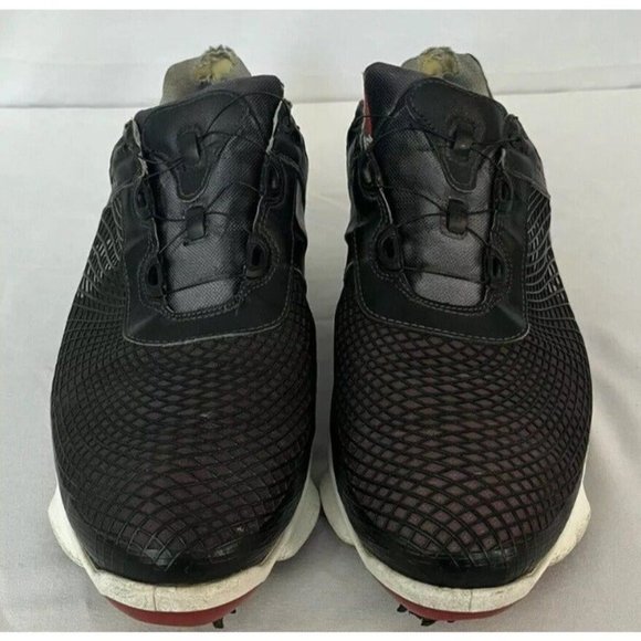 FootJoy Mens Golf Shoes Hyperflex FTF 2.0 Black And Red Size 12 Spiked Shoes - Picture 3 of 12